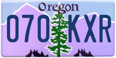 OR license plate 070KXR