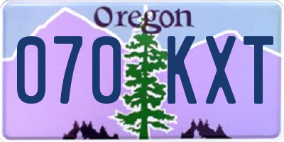 OR license plate 070KXT