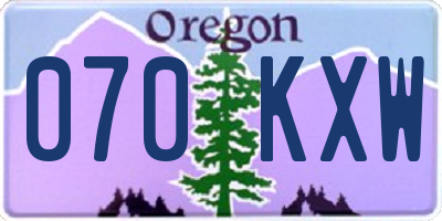 OR license plate 070KXW
