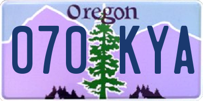 OR license plate 070KYA