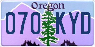 OR license plate 070KYD