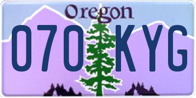 OR license plate 070KYG