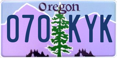 OR license plate 070KYK
