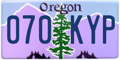 OR license plate 070KYP