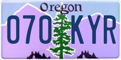 OR license plate 070KYR