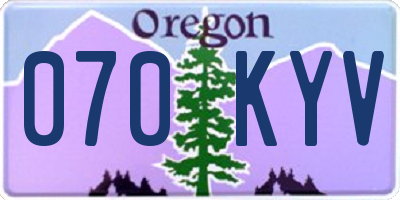OR license plate 070KYV