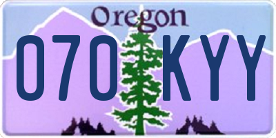 OR license plate 070KYY