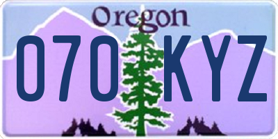 OR license plate 070KYZ