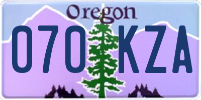OR license plate 070KZA