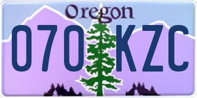 OR license plate 070KZC