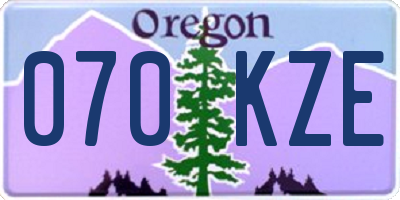 OR license plate 070KZE