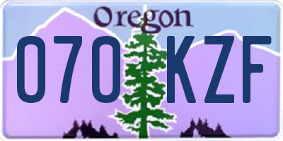 OR license plate 070KZF