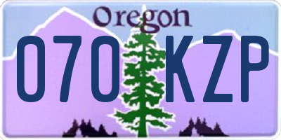 OR license plate 070KZP