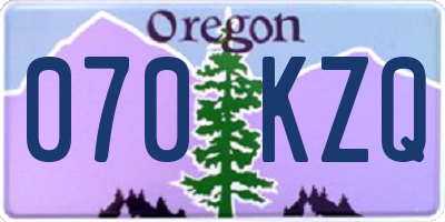 OR license plate 070KZQ