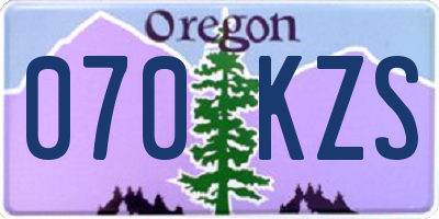 OR license plate 070KZS