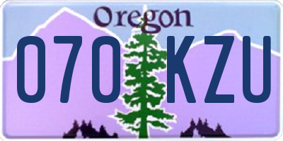 OR license plate 070KZU