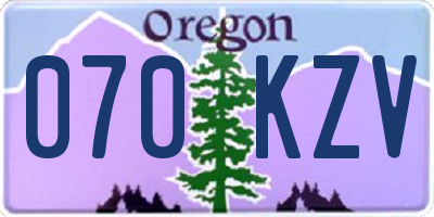 OR license plate 070KZV