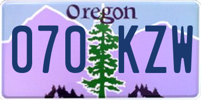 OR license plate 070KZW