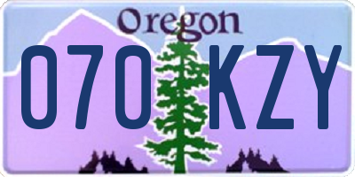 OR license plate 070KZY
