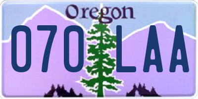 OR license plate 070LAA