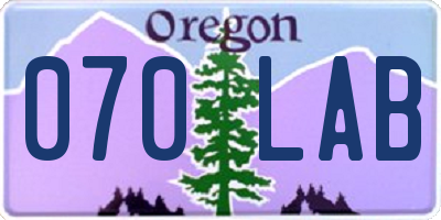 OR license plate 070LAB