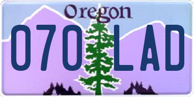 OR license plate 070LAD
