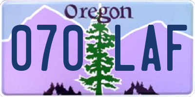 OR license plate 070LAF
