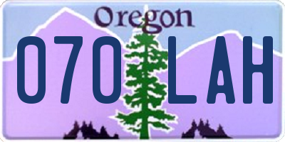 OR license plate 070LAH