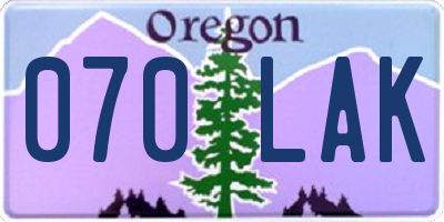 OR license plate 070LAK