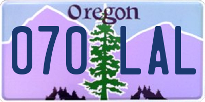 OR license plate 070LAL