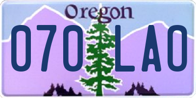 OR license plate 070LAO