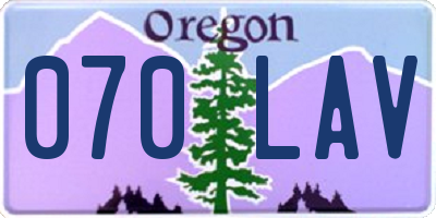 OR license plate 070LAV