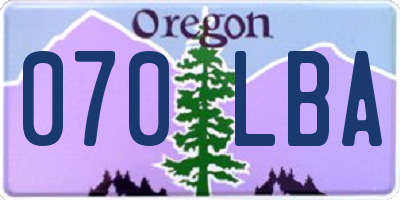 OR license plate 070LBA