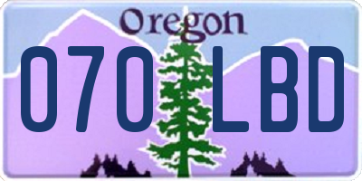 OR license plate 070LBD