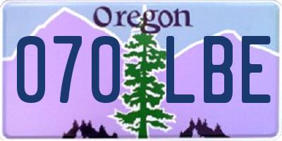 OR license plate 070LBE