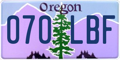 OR license plate 070LBF