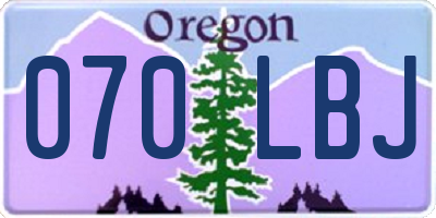 OR license plate 070LBJ