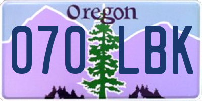 OR license plate 070LBK