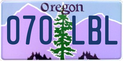 OR license plate 070LBL