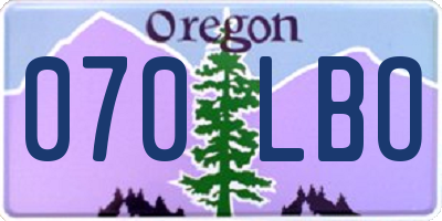 OR license plate 070LBO
