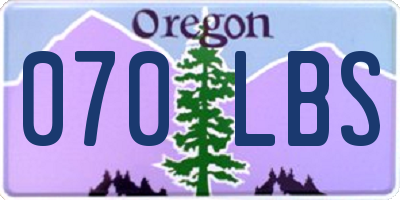 OR license plate 070LBS