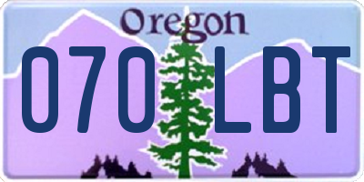 OR license plate 070LBT