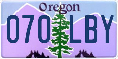 OR license plate 070LBY