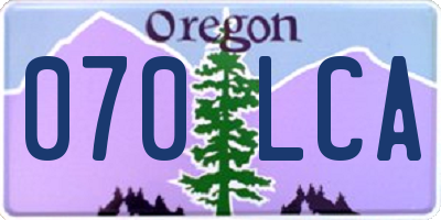 OR license plate 070LCA