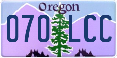 OR license plate 070LCC