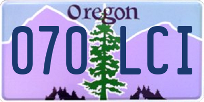 OR license plate 070LCI