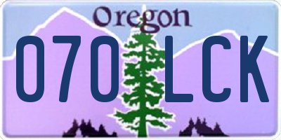 OR license plate 070LCK