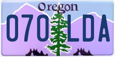 OR license plate 070LDA