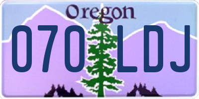 OR license plate 070LDJ