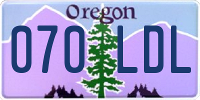 OR license plate 070LDL